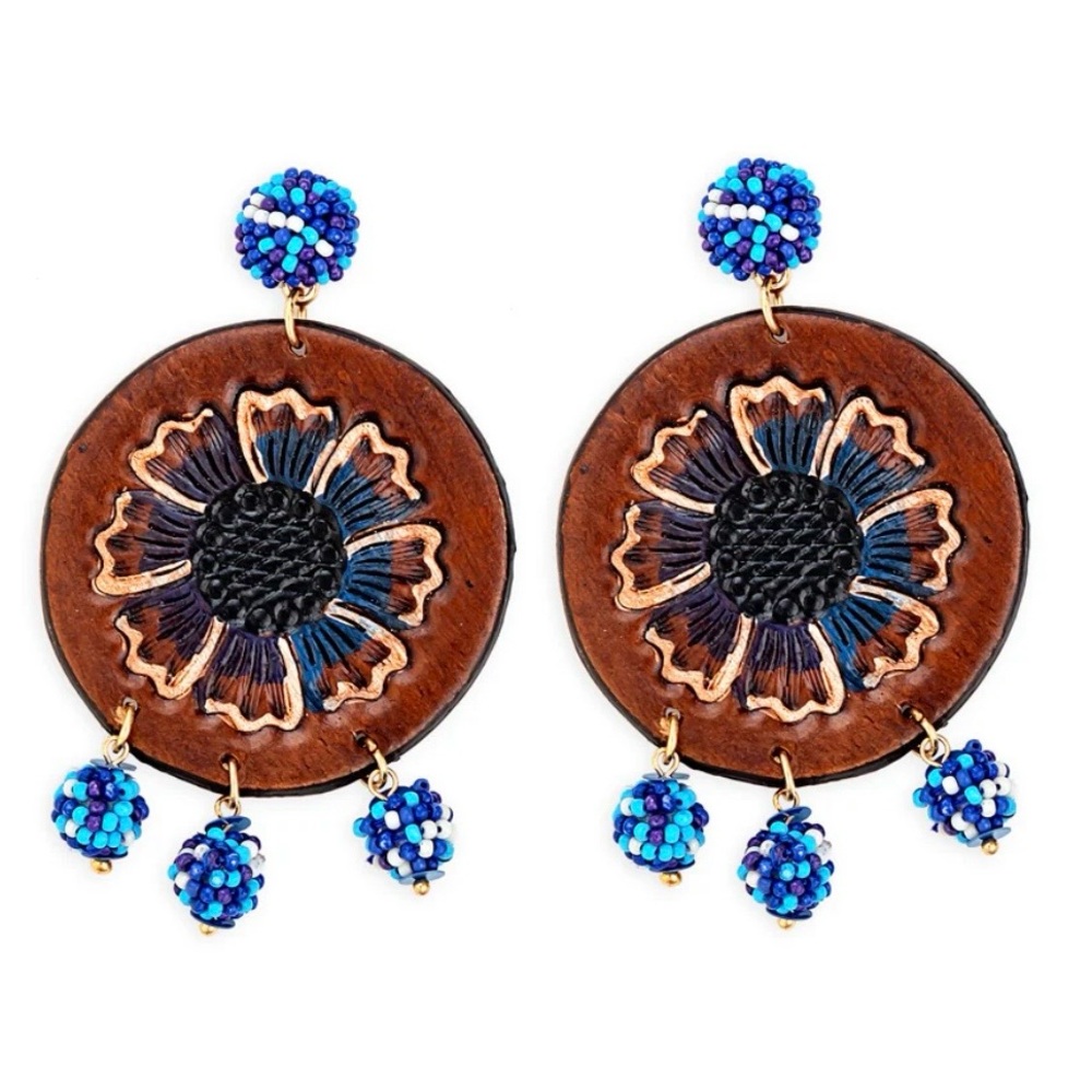 Handcrafted Beaded Statement Drop Earrings